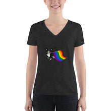 Load image into Gallery viewer, Pride Kitten V-Neck Tee