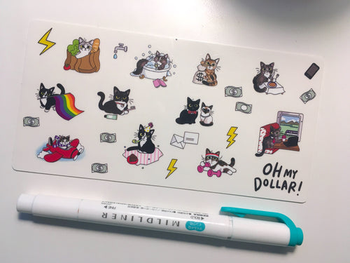 Clear Cat Planner Stickers