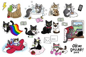 Clear Cat Planner Stickers